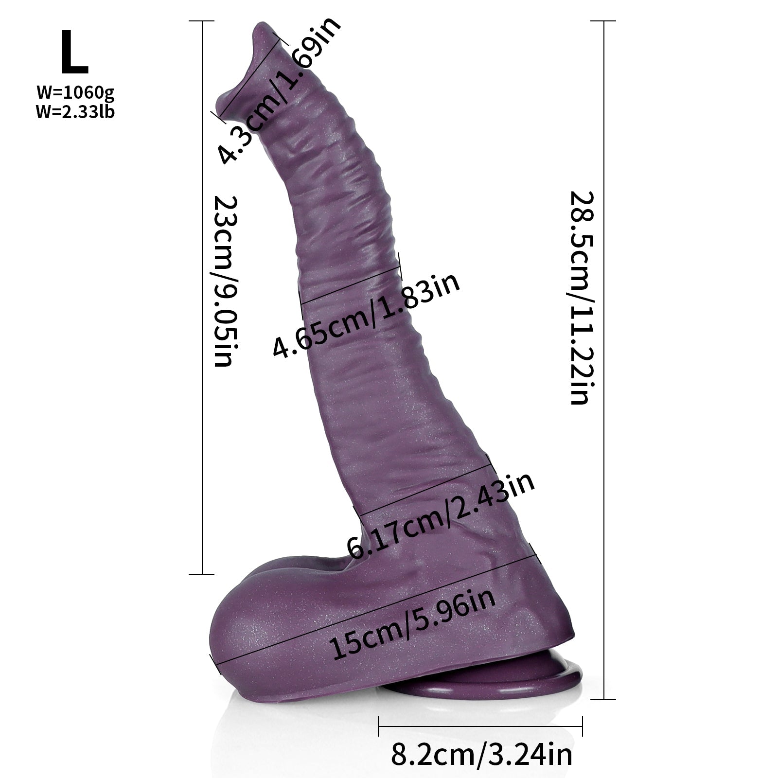 Purple Silicone Elephant Trunk Monster Dildo With Balls