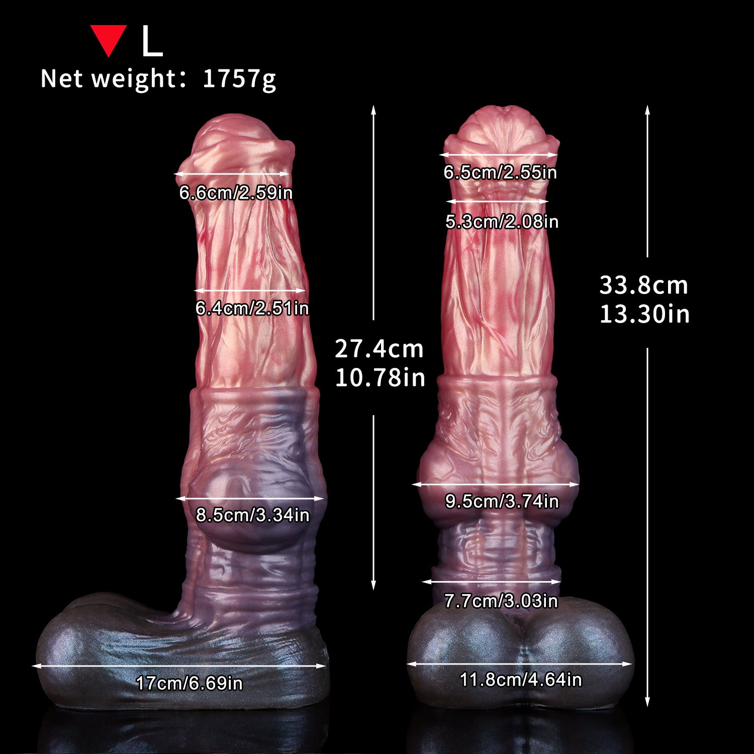 Dual Density Silicone Knot Muscle Horse Dildo