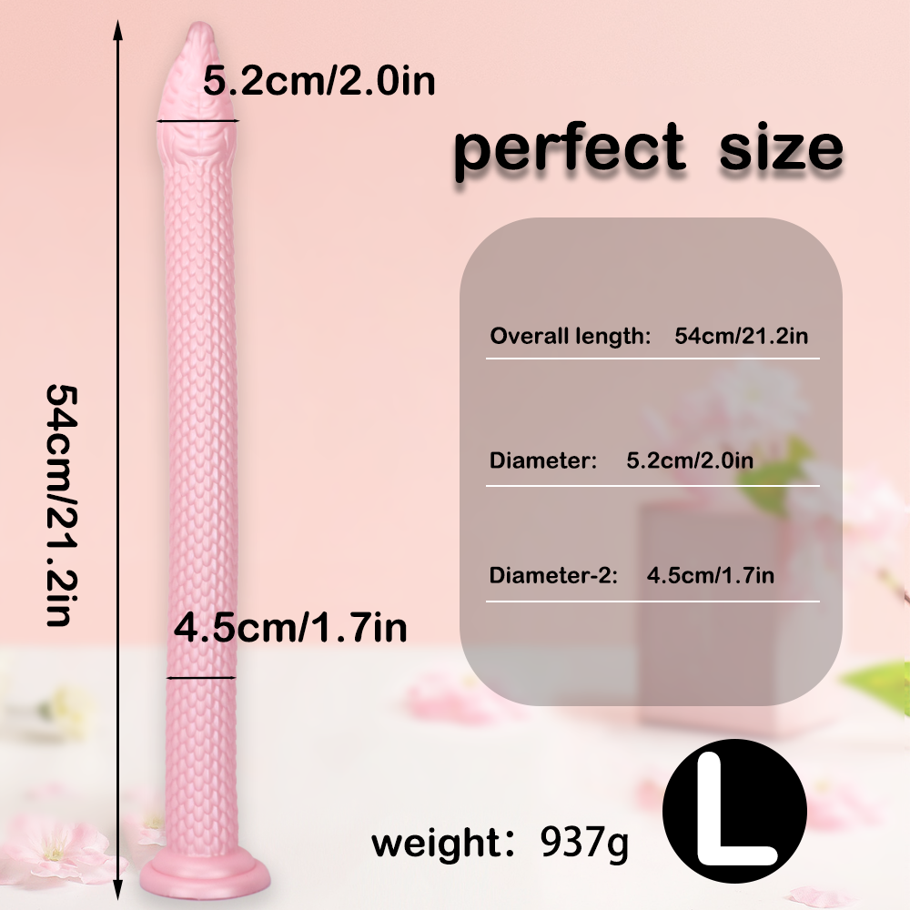 21 Inch Pink Soft Animal Snake Dildo