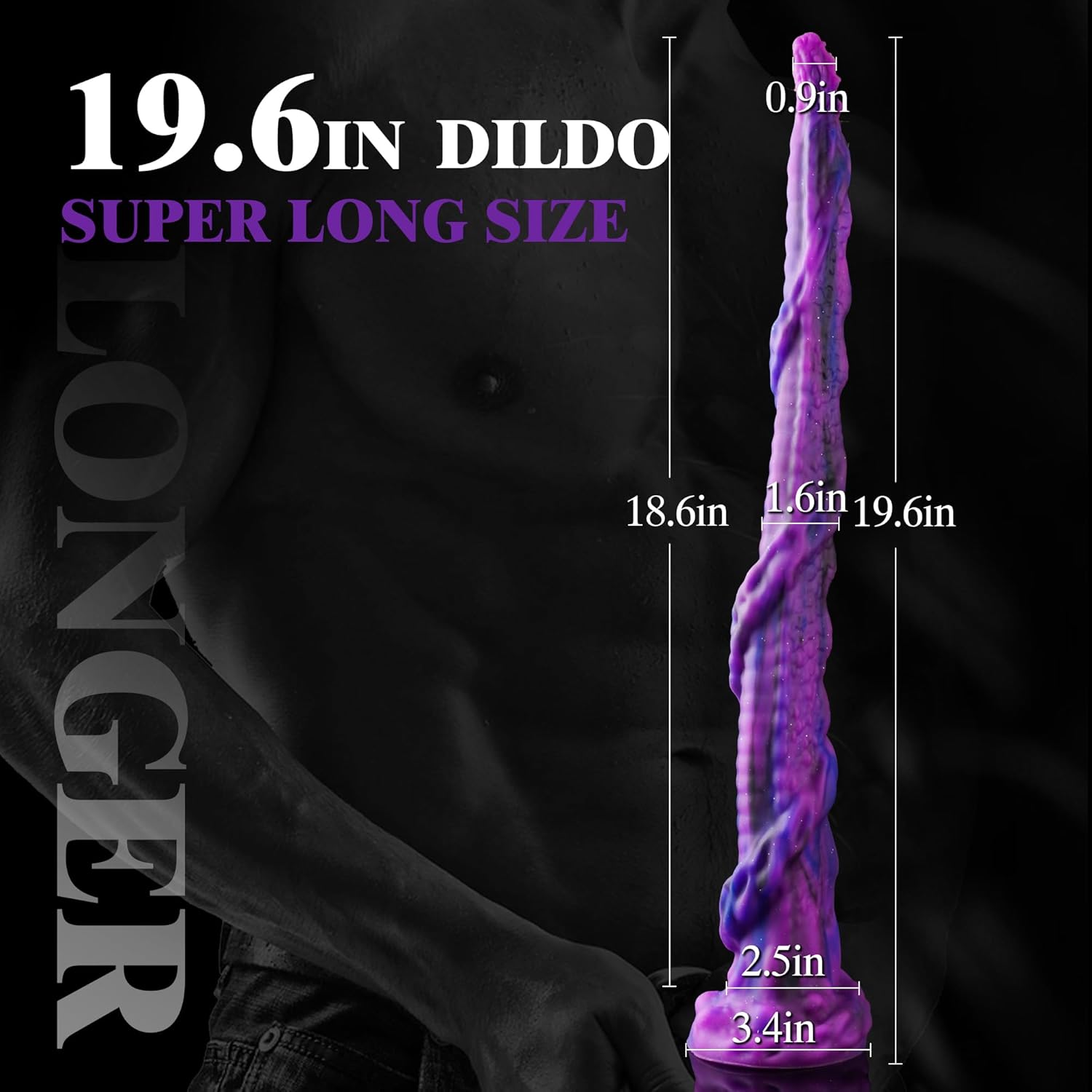 19 Inch Purple Extra Long Soft Tentacle Dildo