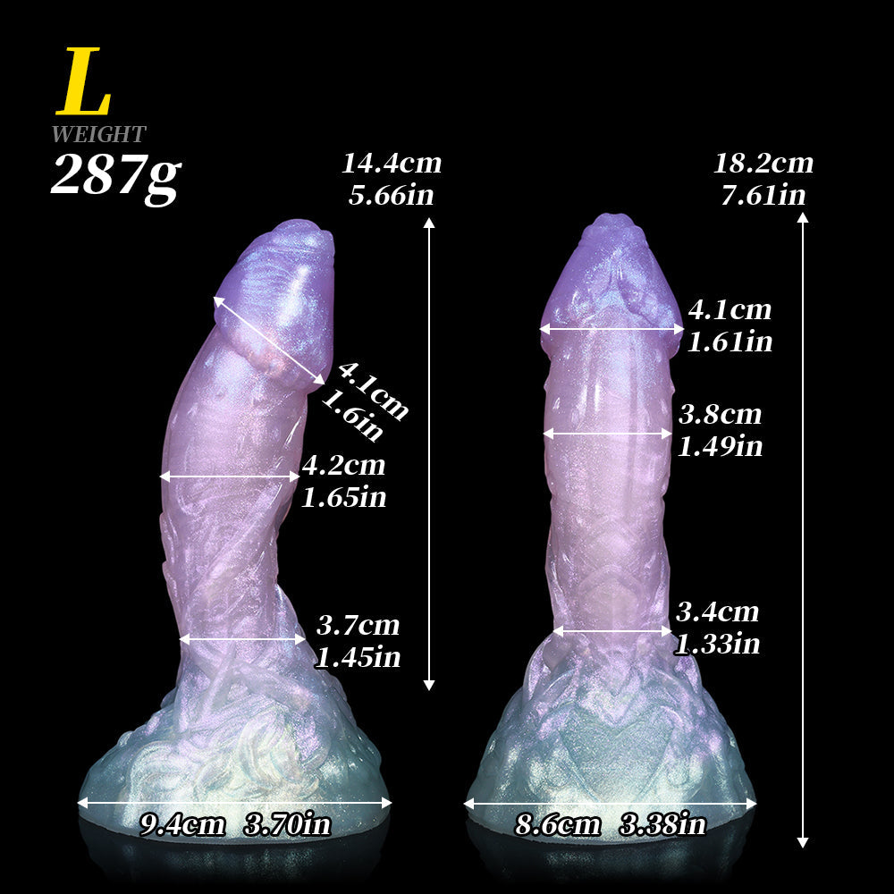 Customizable 8 Inch Silicone Fantasy Curved Dildo