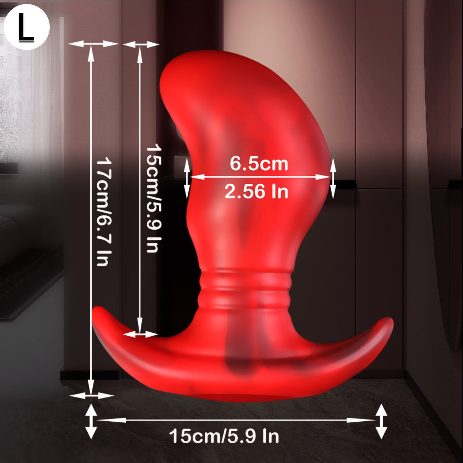 Red Silicone Ball Large Butt Plug