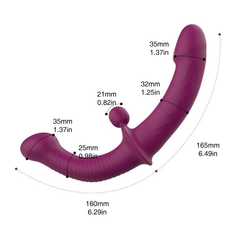 Purple Remote Control Vibrating Double Dildo