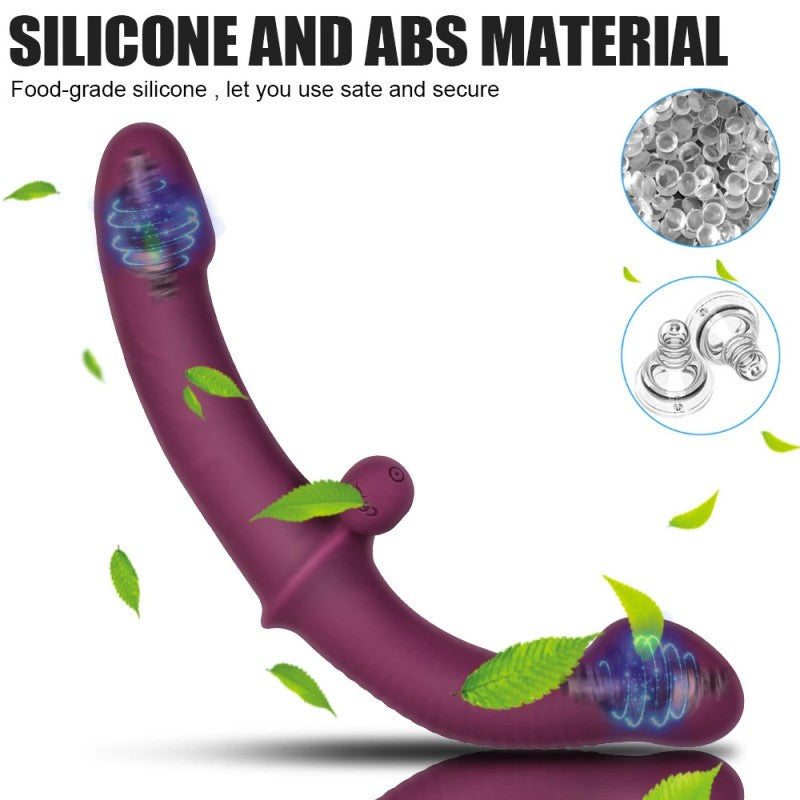 Purple Remote Control Vibrating Double Dildo