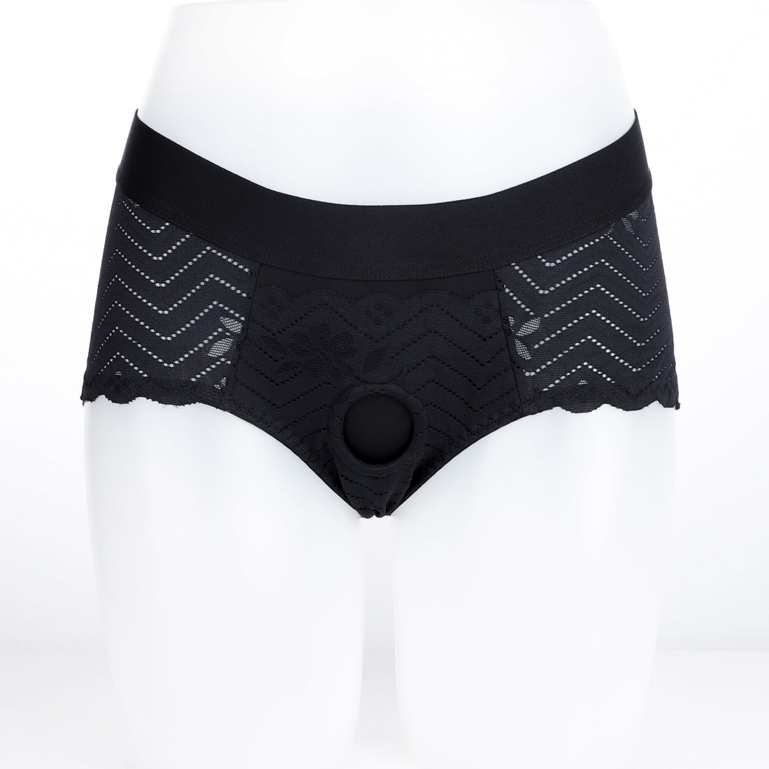 Black Close Fitting Strap On Harness