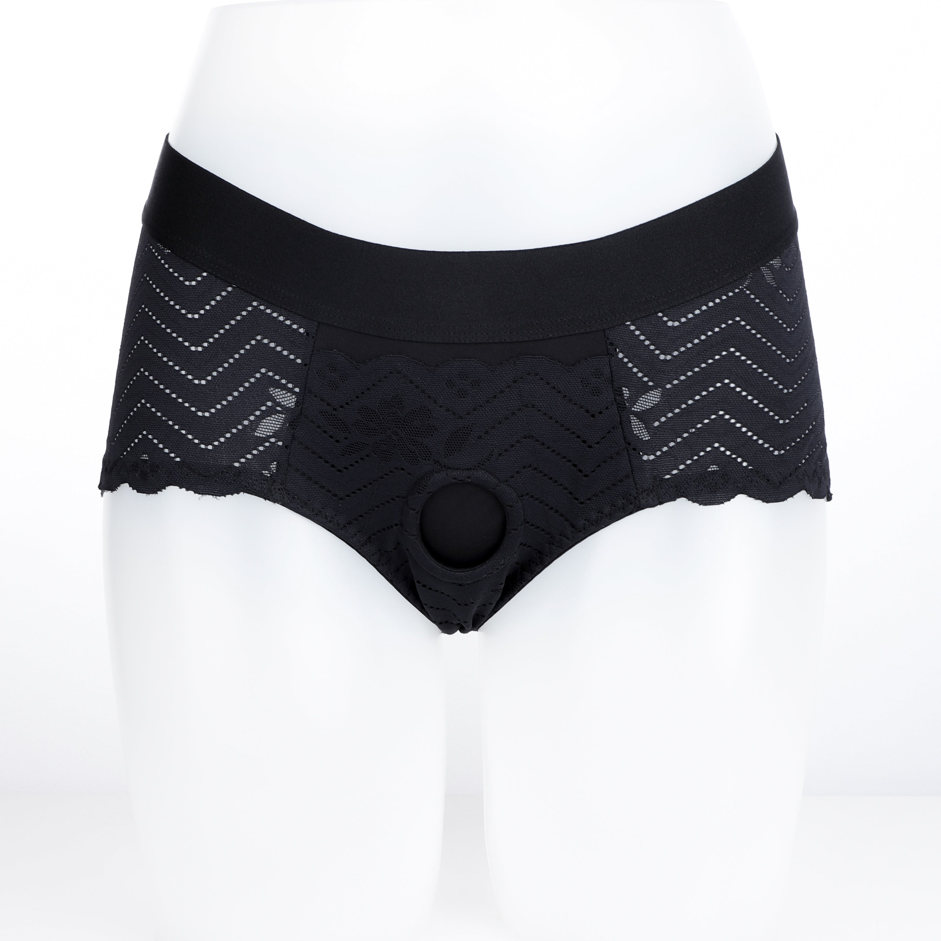 Black Close Fitting Strap On Harness