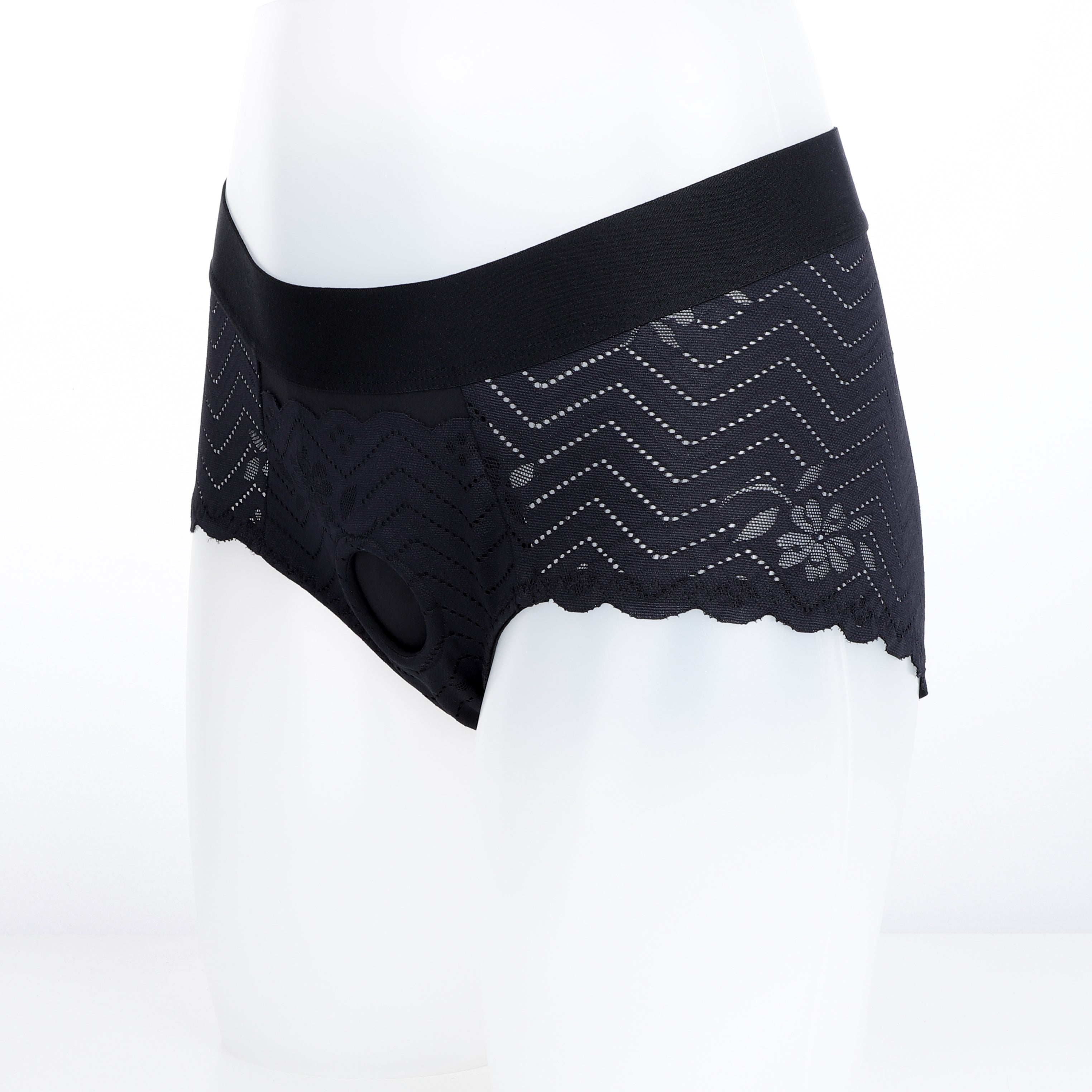 Black Close Fitting Strap On Harness