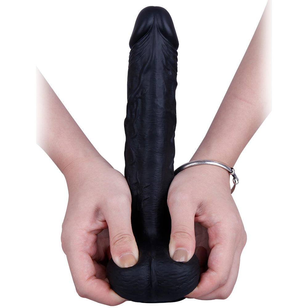 10 Inch Long Silicone Black Dildo