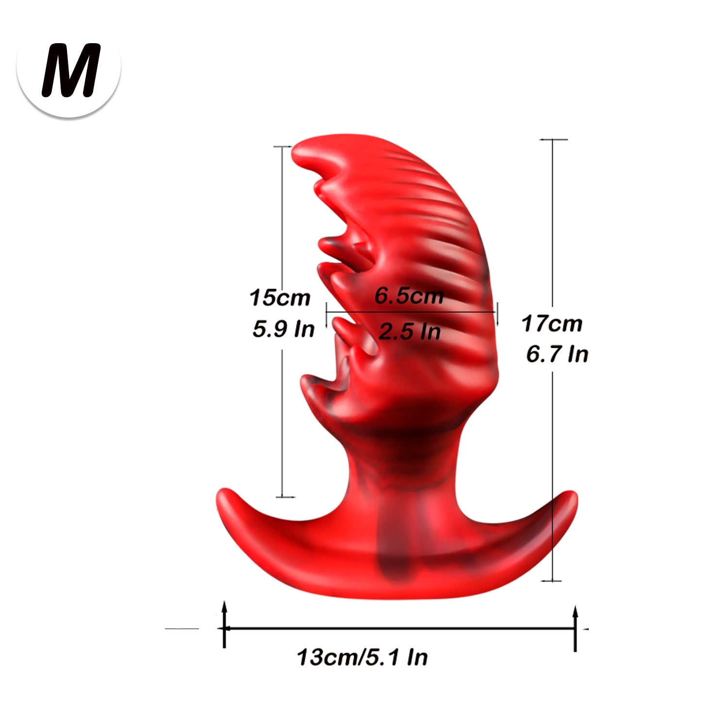 Red Spiked Texture Huge Butt Plug