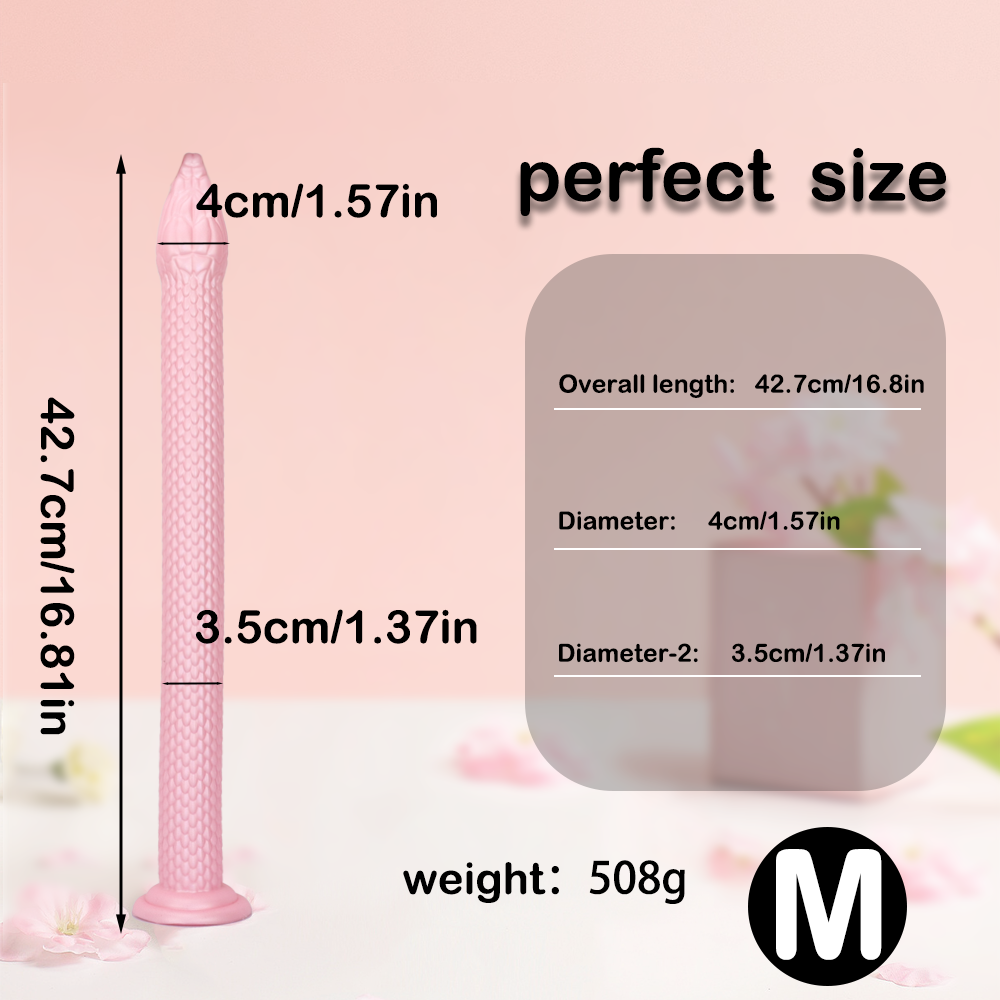 21 Inch Pink Soft Animal Snake Dildo