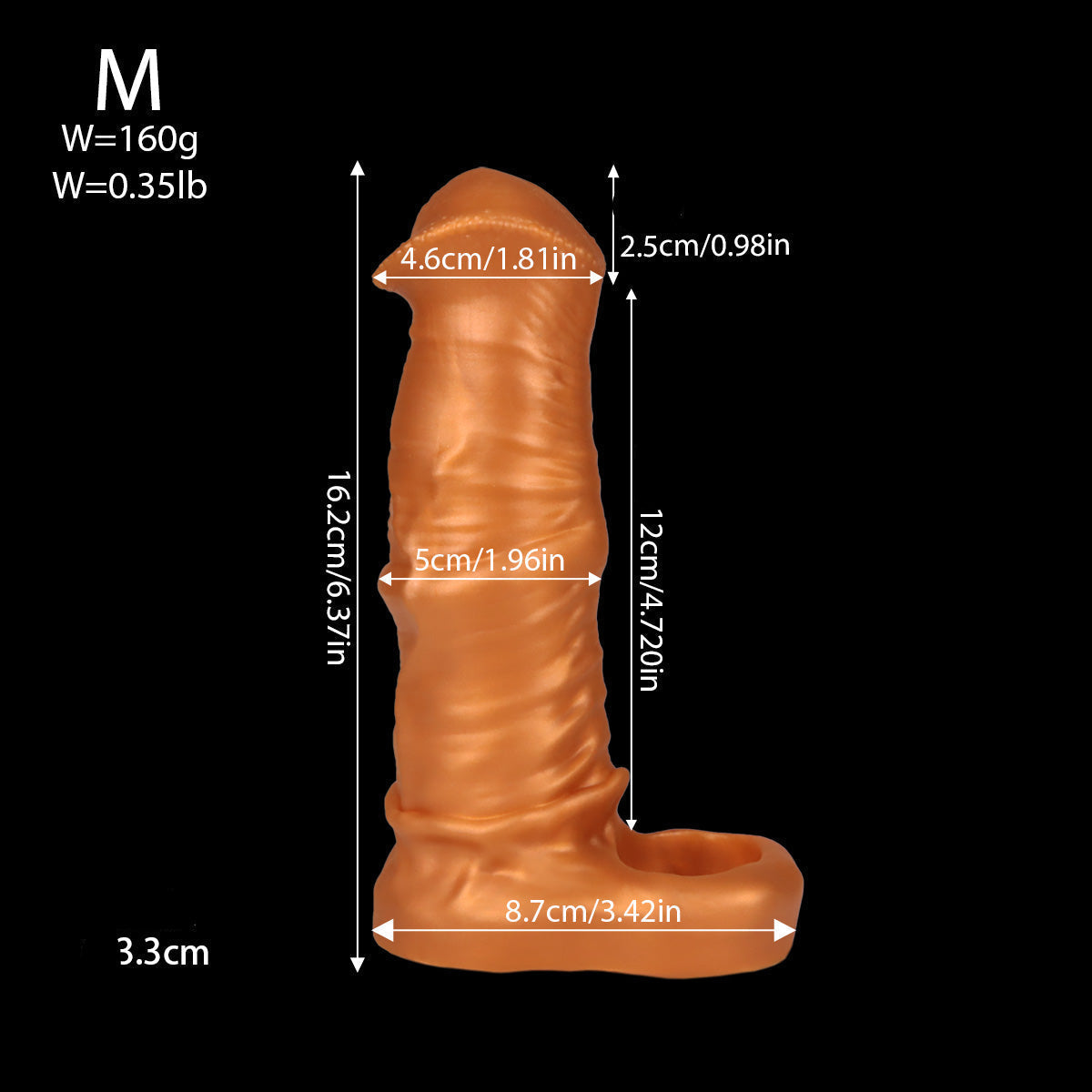 Gold Hollow Delay Horse Cock Sleeve