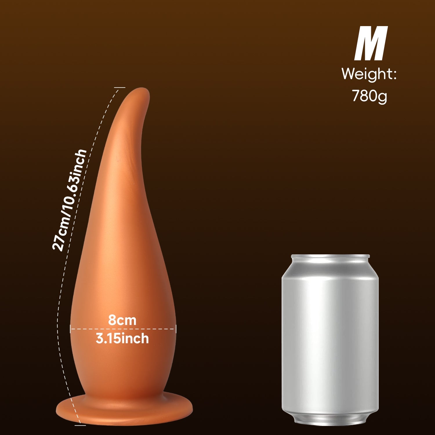 Gold Silicone P-spot Stimulation Huge Butt Plug