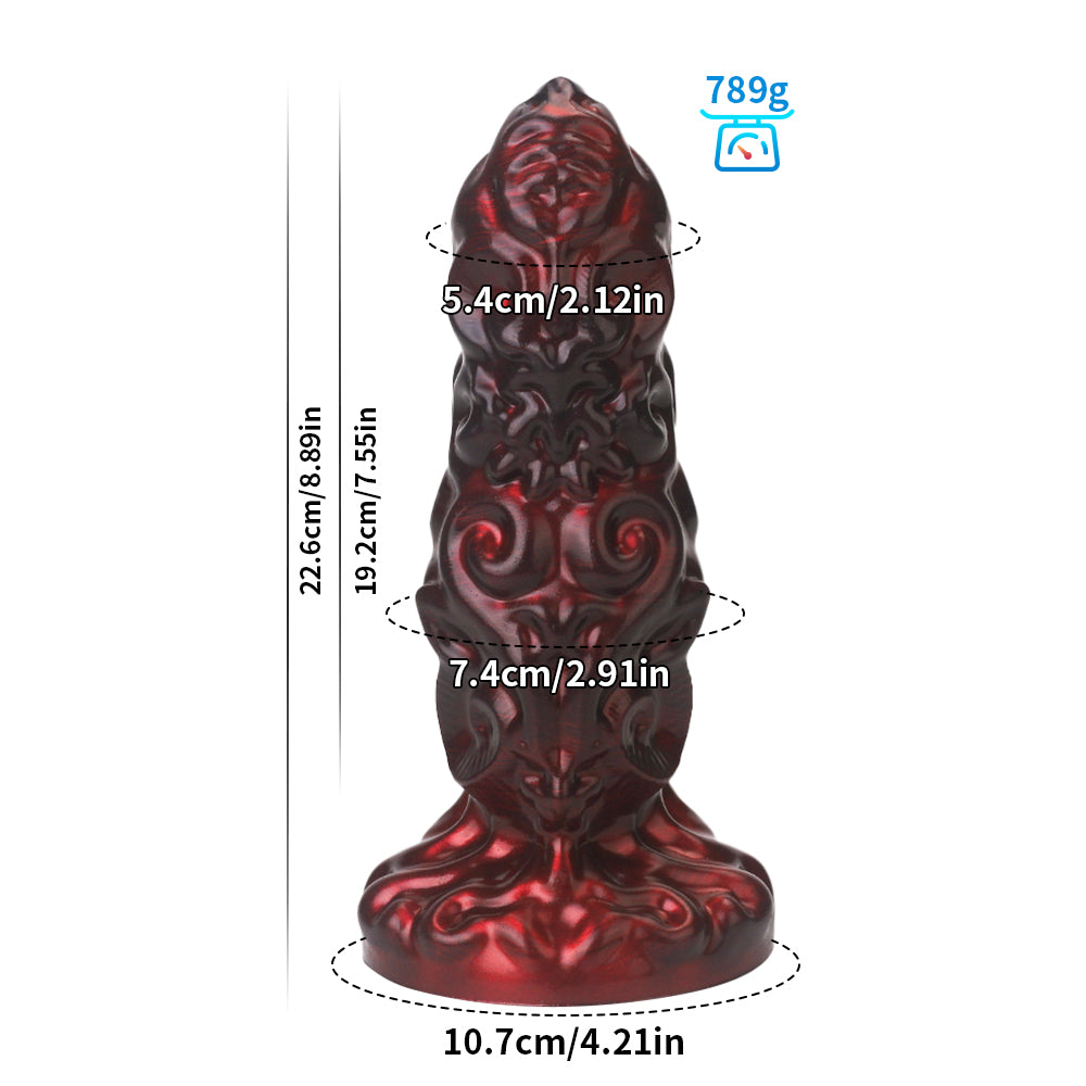 10 Inch Black Red Suction Cup Alien Dildo