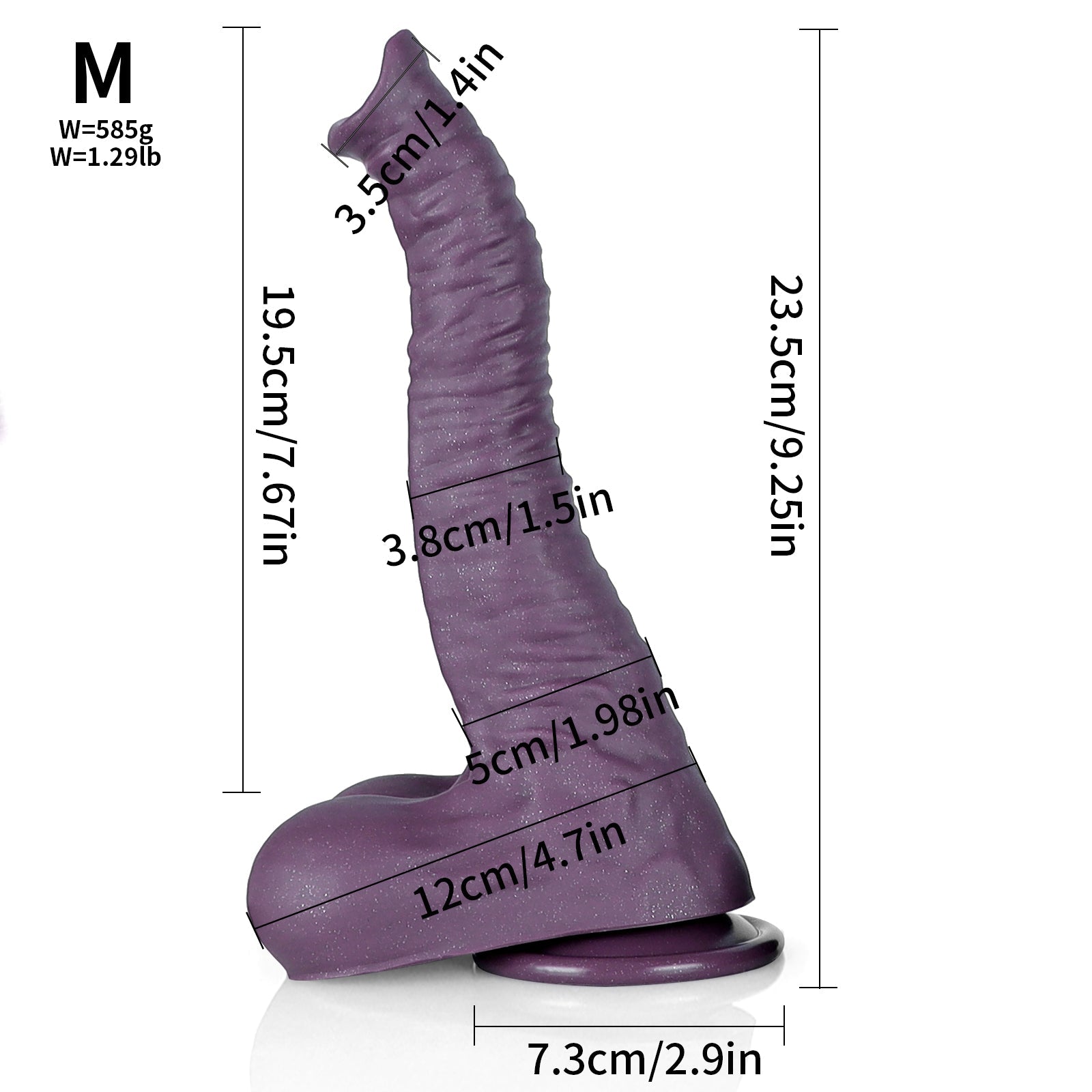 Purple Silicone Elephant Trunk Monster Dildo With Balls