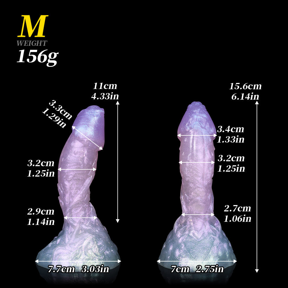 Customizable 8 Inch Silicone Fantasy Curved Dildo