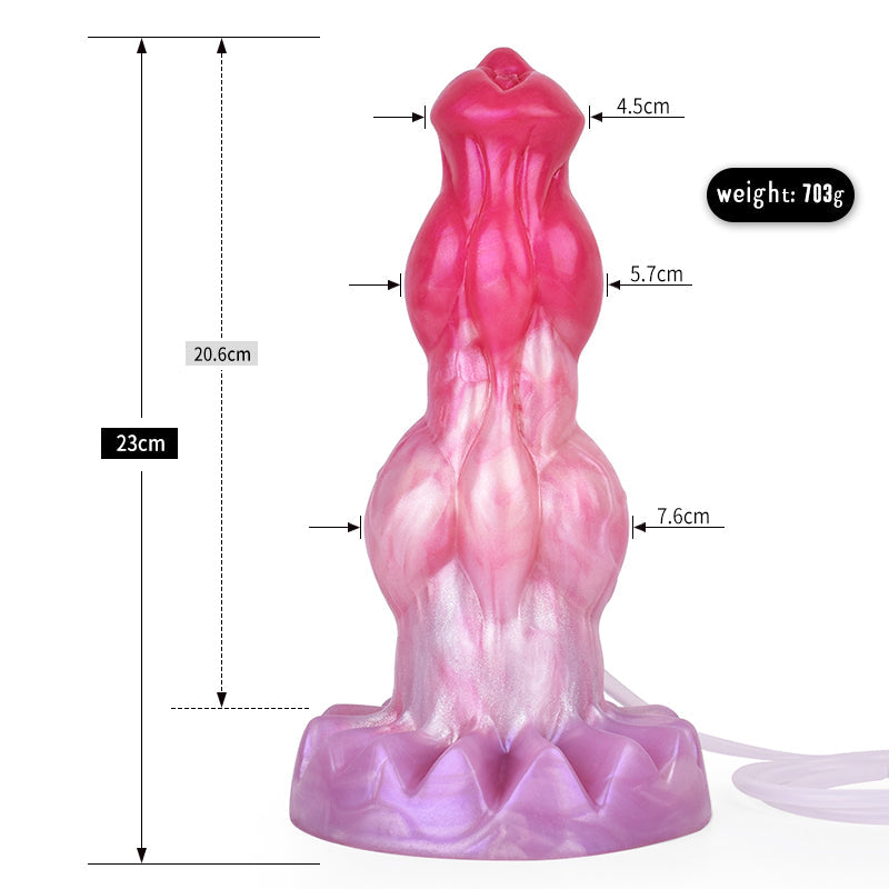 9 Inch Pink Big Knot Monster Dog Squirting Dildo
