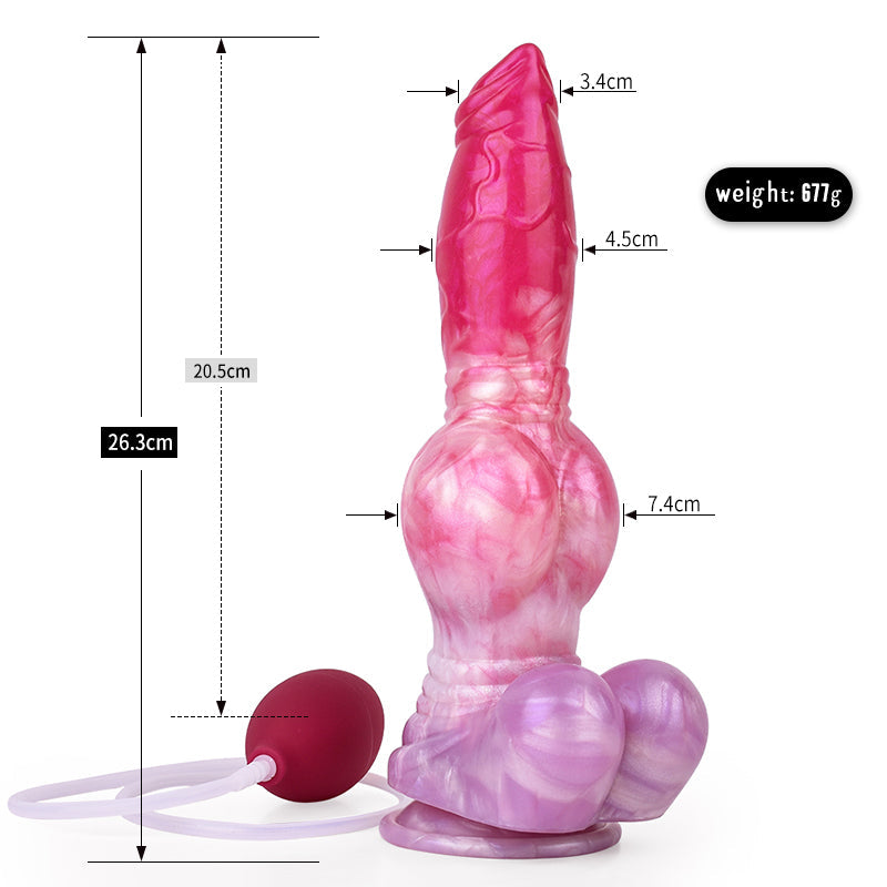 10 Inch Silicone Knot Dog Squirting Dildo