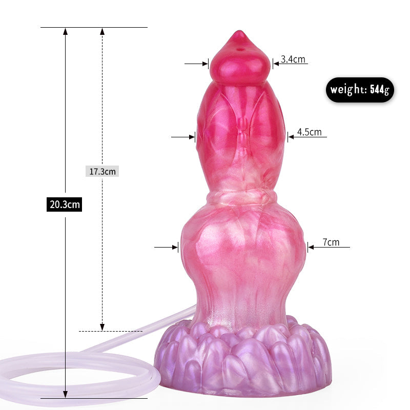 8 Inch Gradient Pink Dog Squirting Dildo