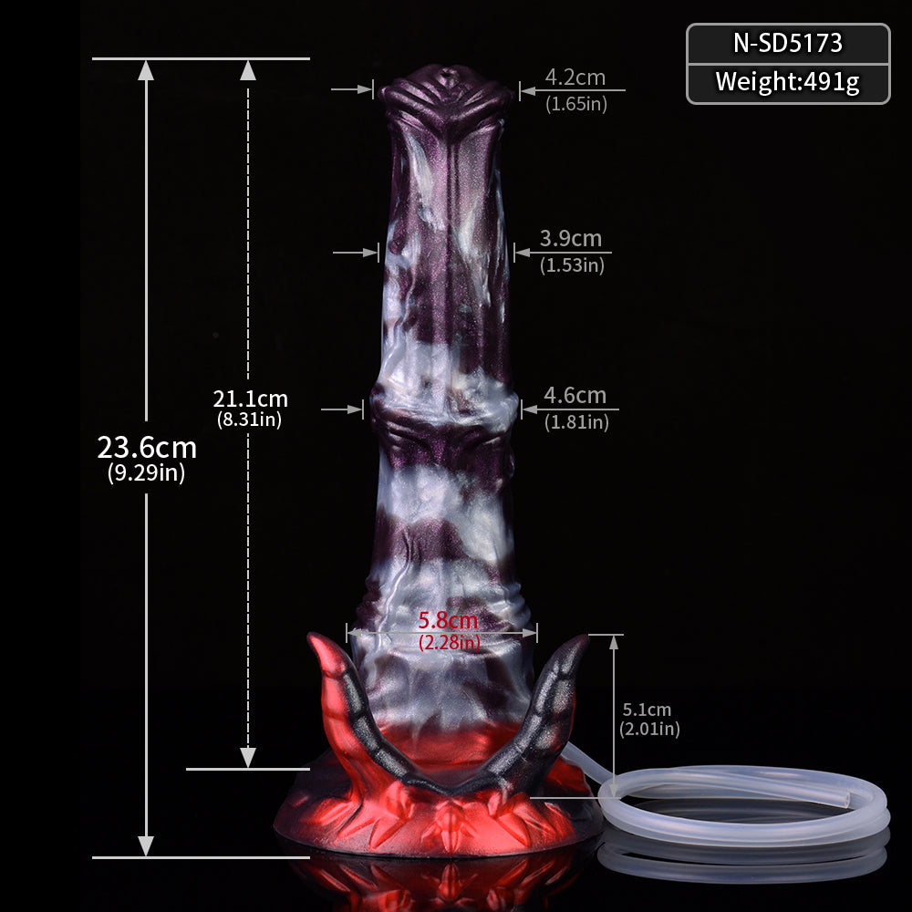 Gode ​​​​fantaisie en silicone avec corne de dragon et démon