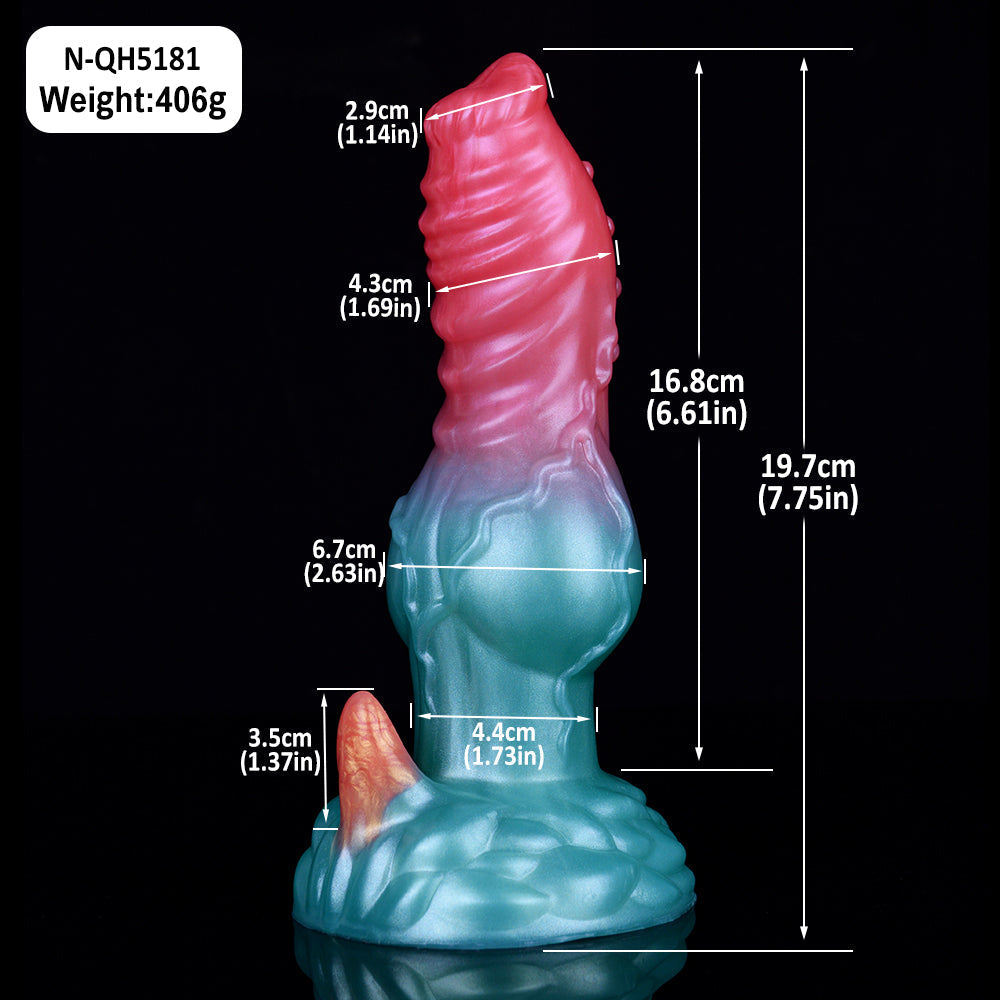 7 Inch Silicone Spiked Knot Dog Dildo