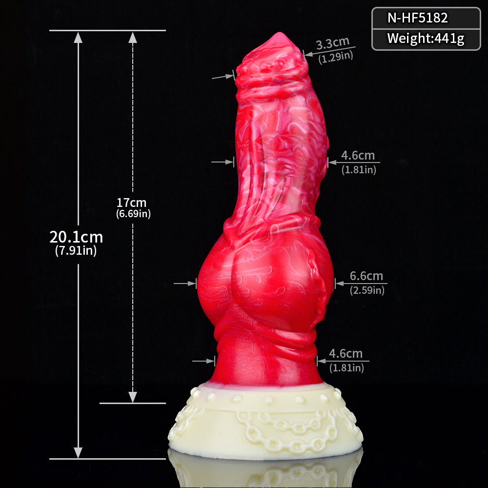 7 Inch Red Fantasy Knot Dog Dildo