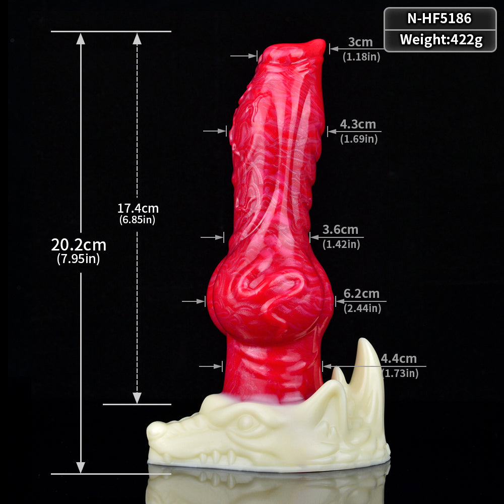 7 Inch Platinum Silicone Red Dog Dildo