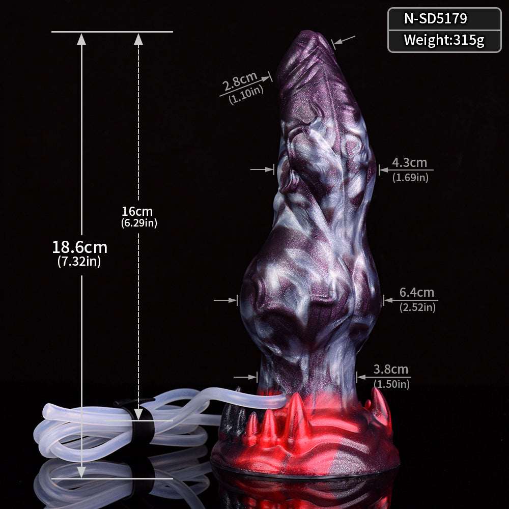Silicone Dog Knot 7 Inch Squirting Dildo
