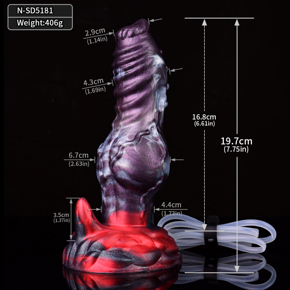 Gode ​​fantaisie en silicone avec éjaculation de dragon maléfique