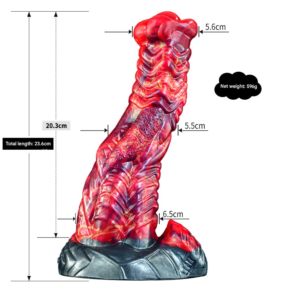9 Inch Red Lava Monster Horse Dildo