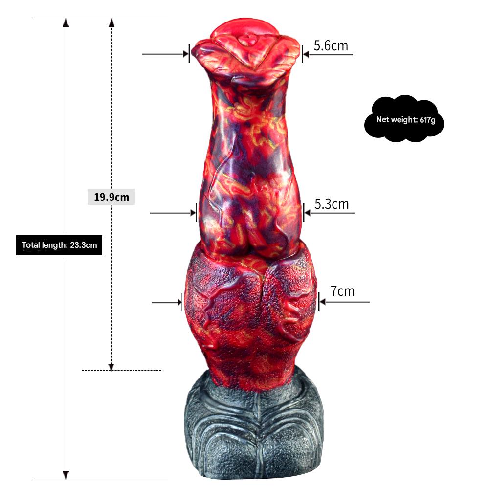 9 Inch Silicone Fantasy Lava Horse Dildo