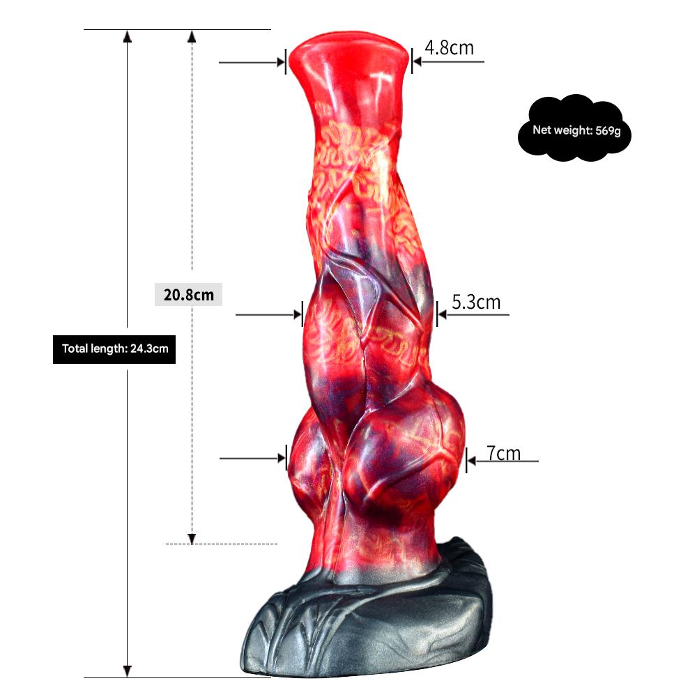 9 Inch Silicone Knot Flame Horse Dildo