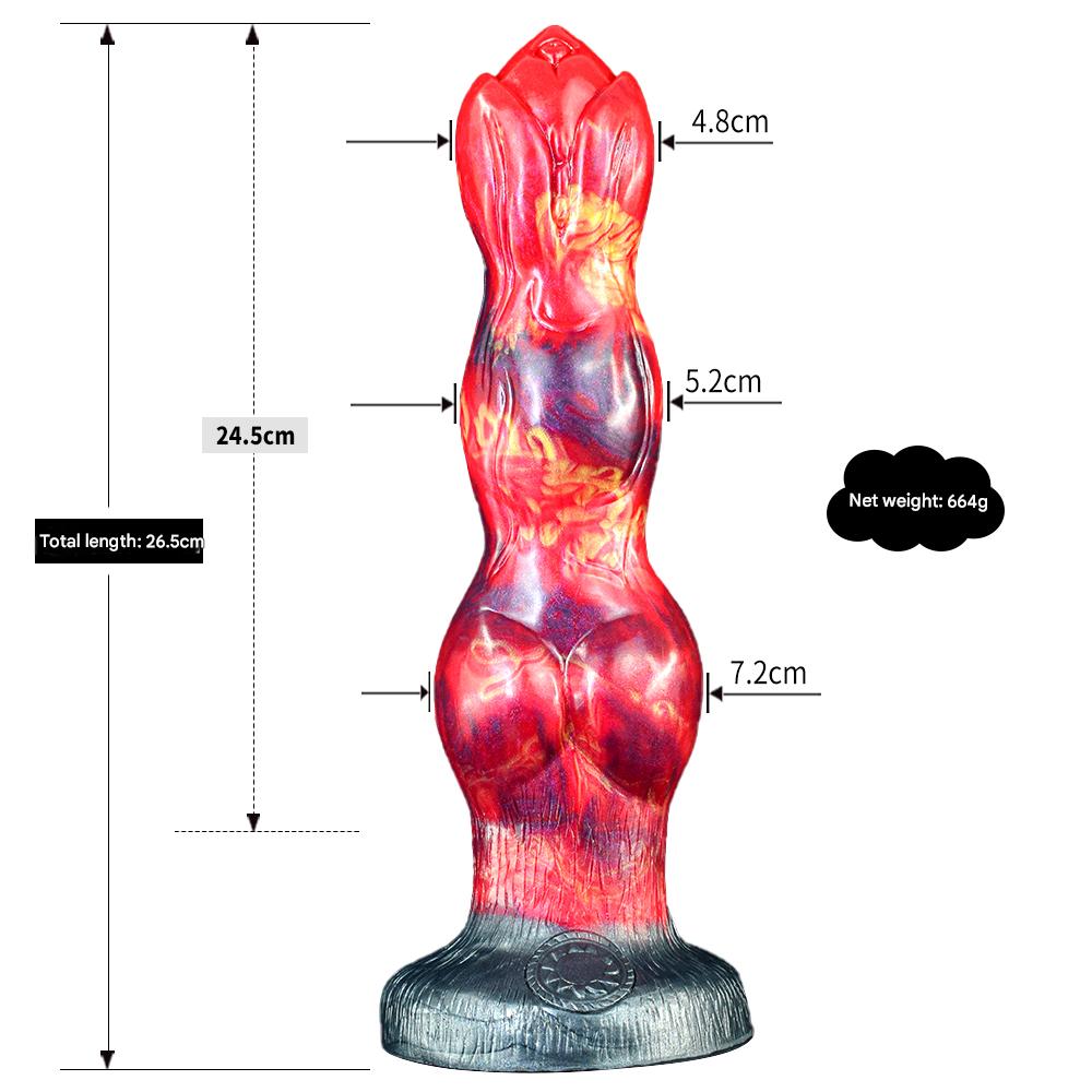 10 Inch Triple Knot Red Monster Horse Dildo