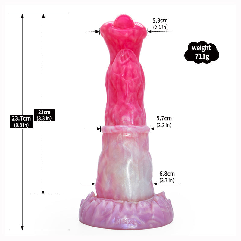 9 Inch Silicone Peach Monster Horse Dildo
