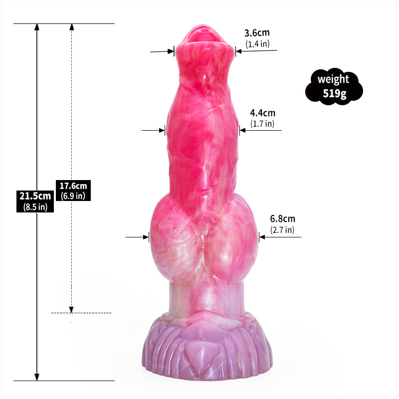 8 Inch Pink Knot Fantasy Dog Dildo