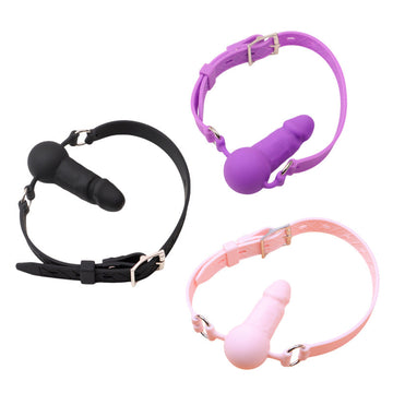 Silicone Open Mouth Bondage Ball Dildo Gag