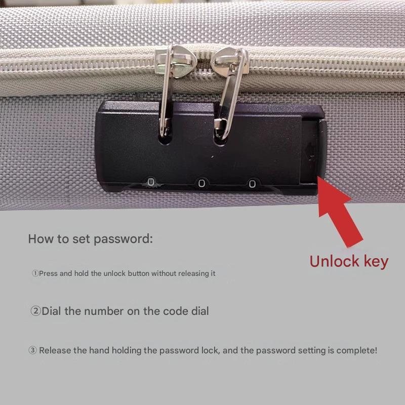 Canvas Zipper Combination Lock Storage Box