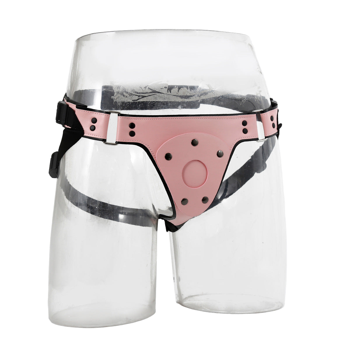 Pink Leather Plus Size Strap On Harness