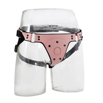 Pink Leather Plus Size Strap On Harness