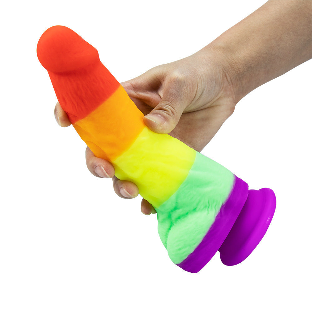 7 Inch Silicone Simulation Rainbow Dildo