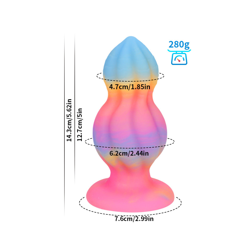 Glow in the Dark Rainbow Dildo Silicone Butt Plug