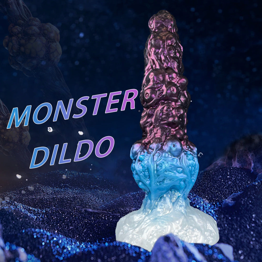 9 Inch Purple Blue Monster Dildo