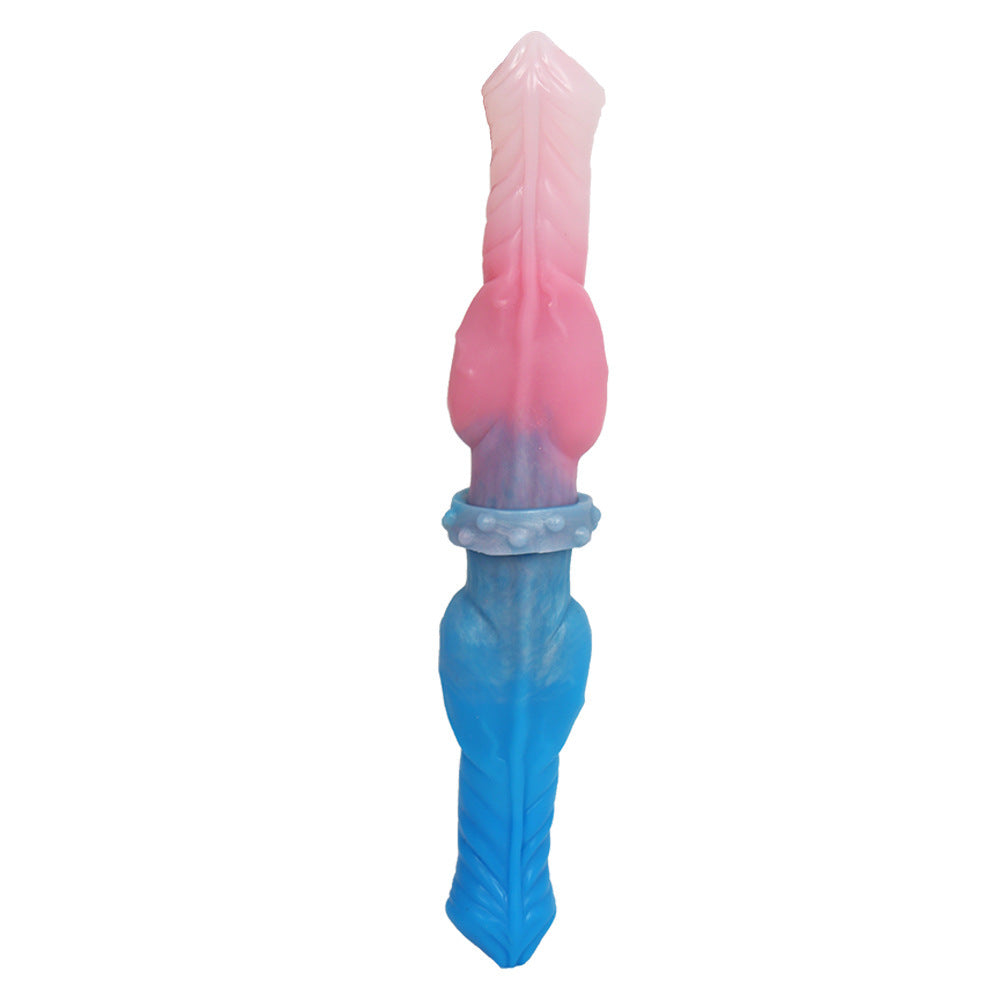Blue Pink Knot Dog Double Dildo