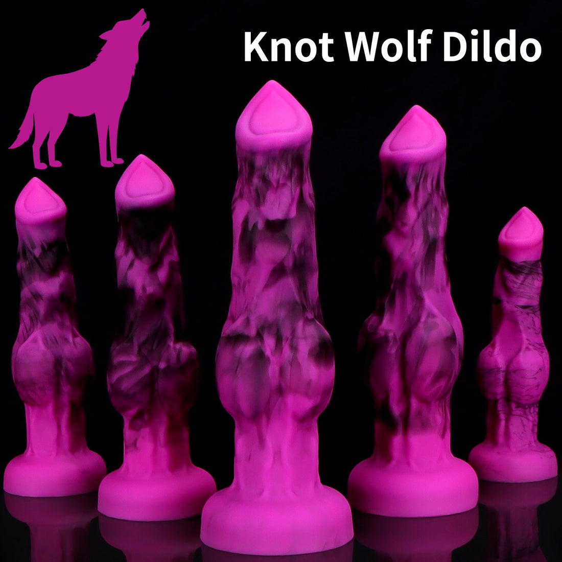 Purple Soft Wolf Silicone Knot Dildo