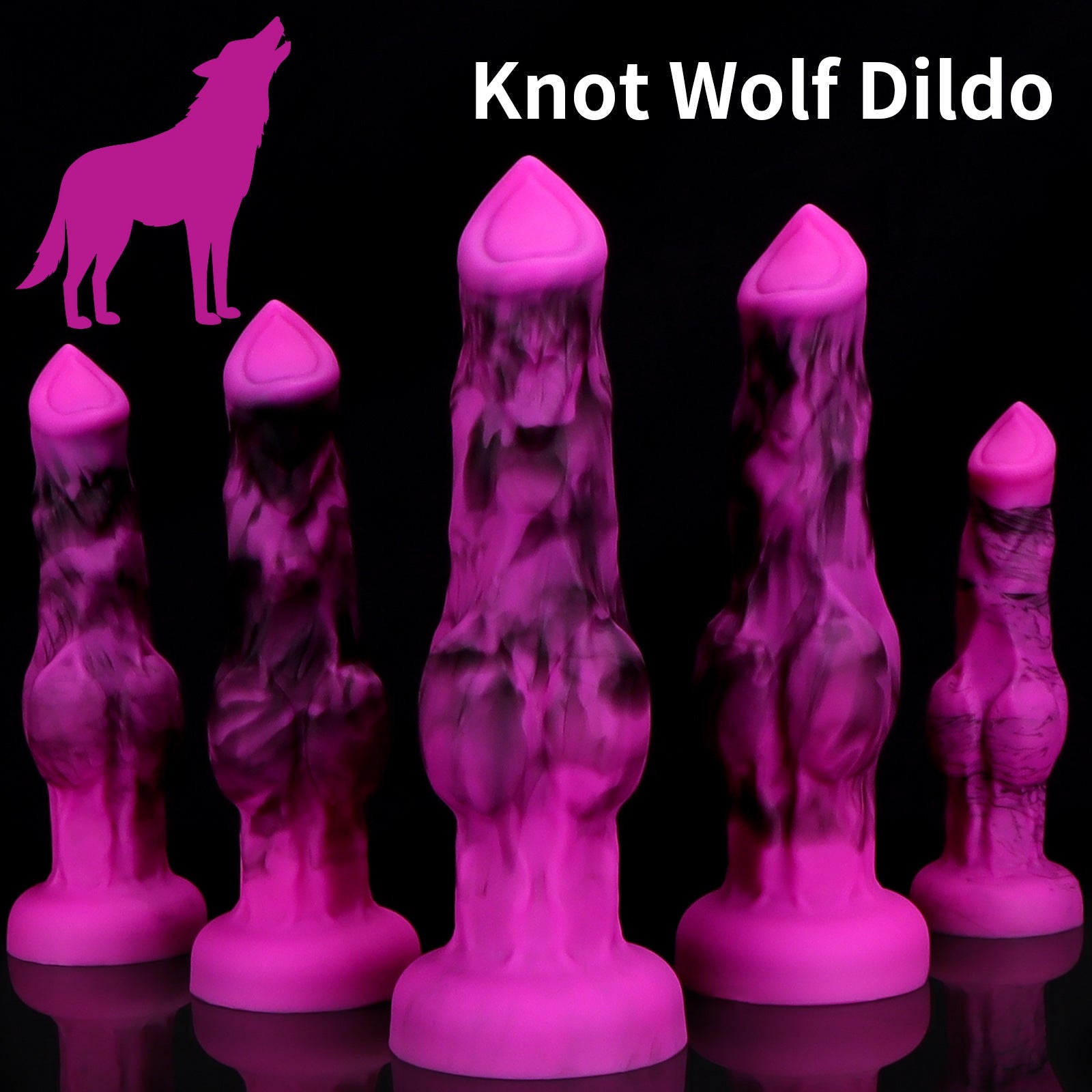 Purple Soft Wolf Silicone Knot Dildo