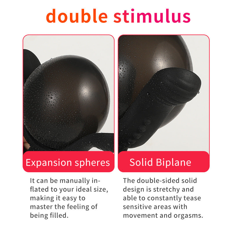 New Big Black Inflatable Dildo Butt Plug