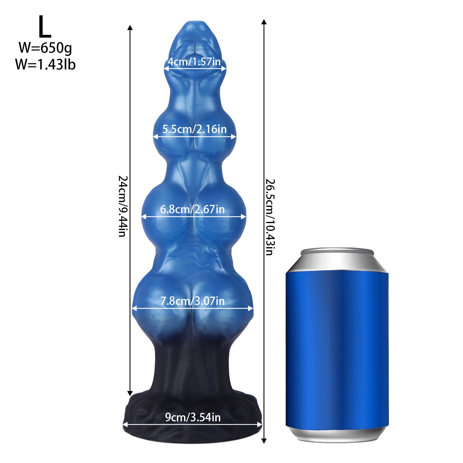 3 Knot Fantasy Silicone Dog Dildo