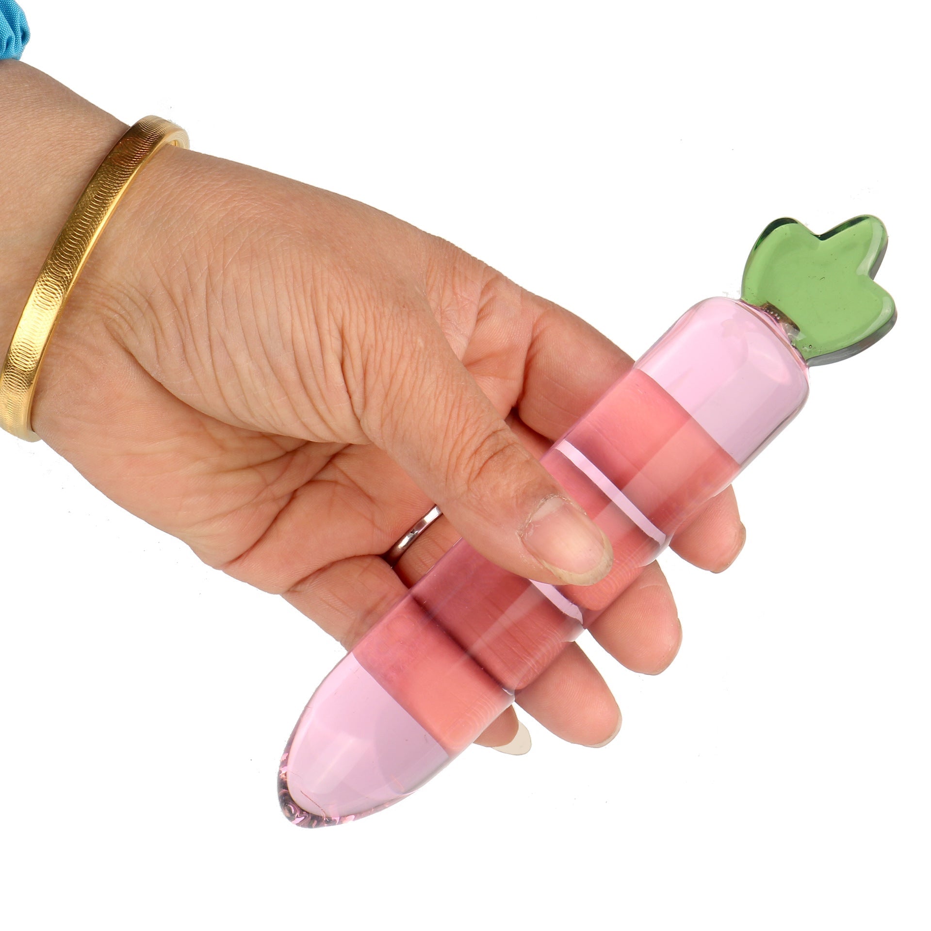 Pink Radish Smooth Massage Glass Dildo