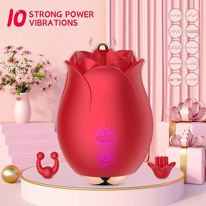Water Proof Clitoral Stimulation Vibrator Rose Toy