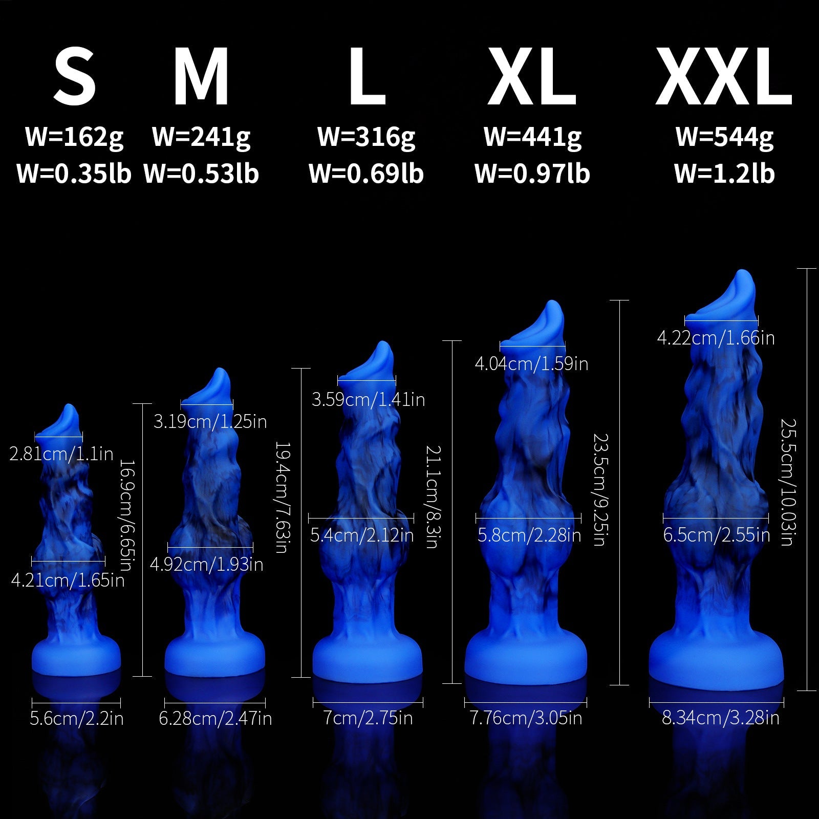 Blue Fantasy Silicone Wolf Knot Dildo