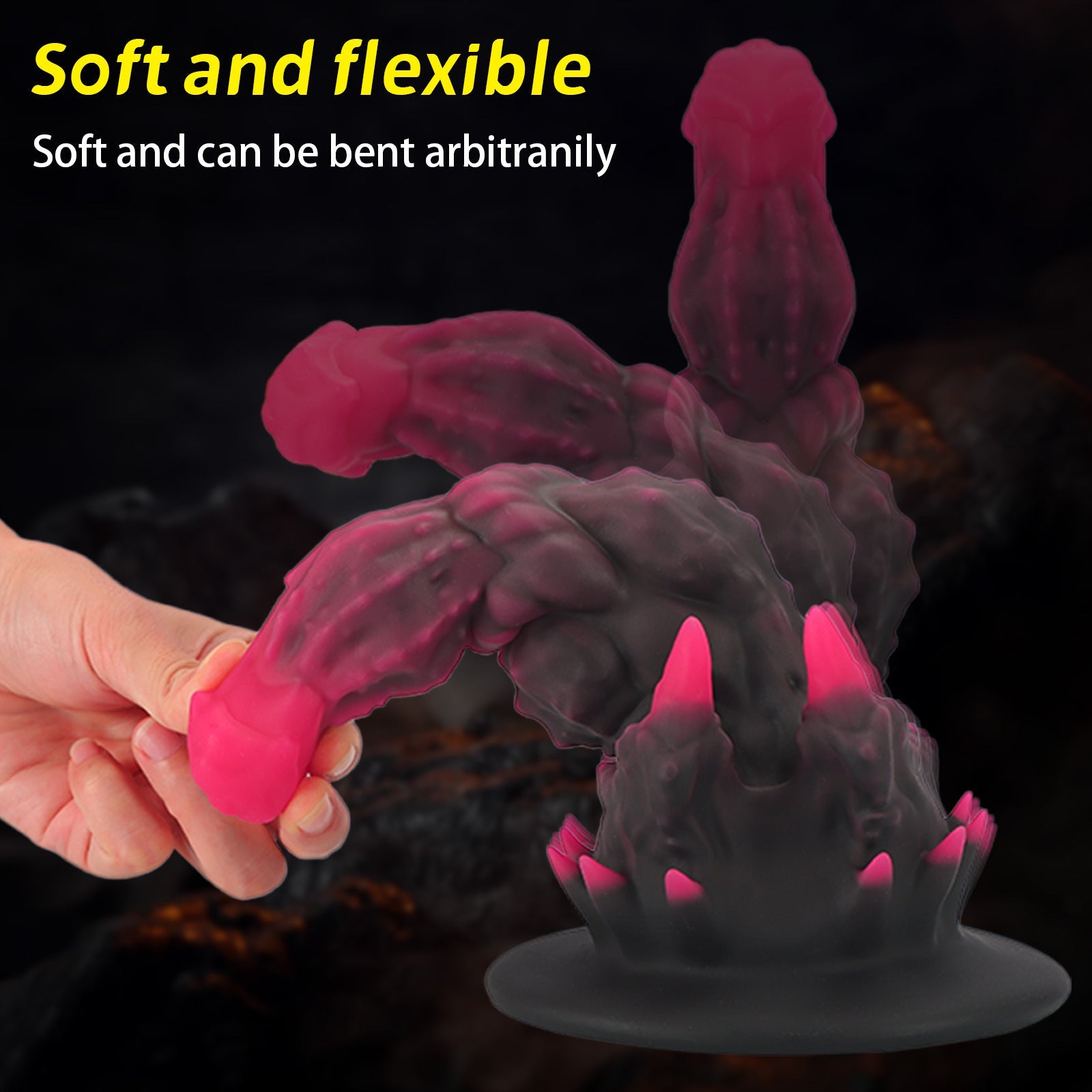 Black Red Fantasy Spiked Monster Dildo